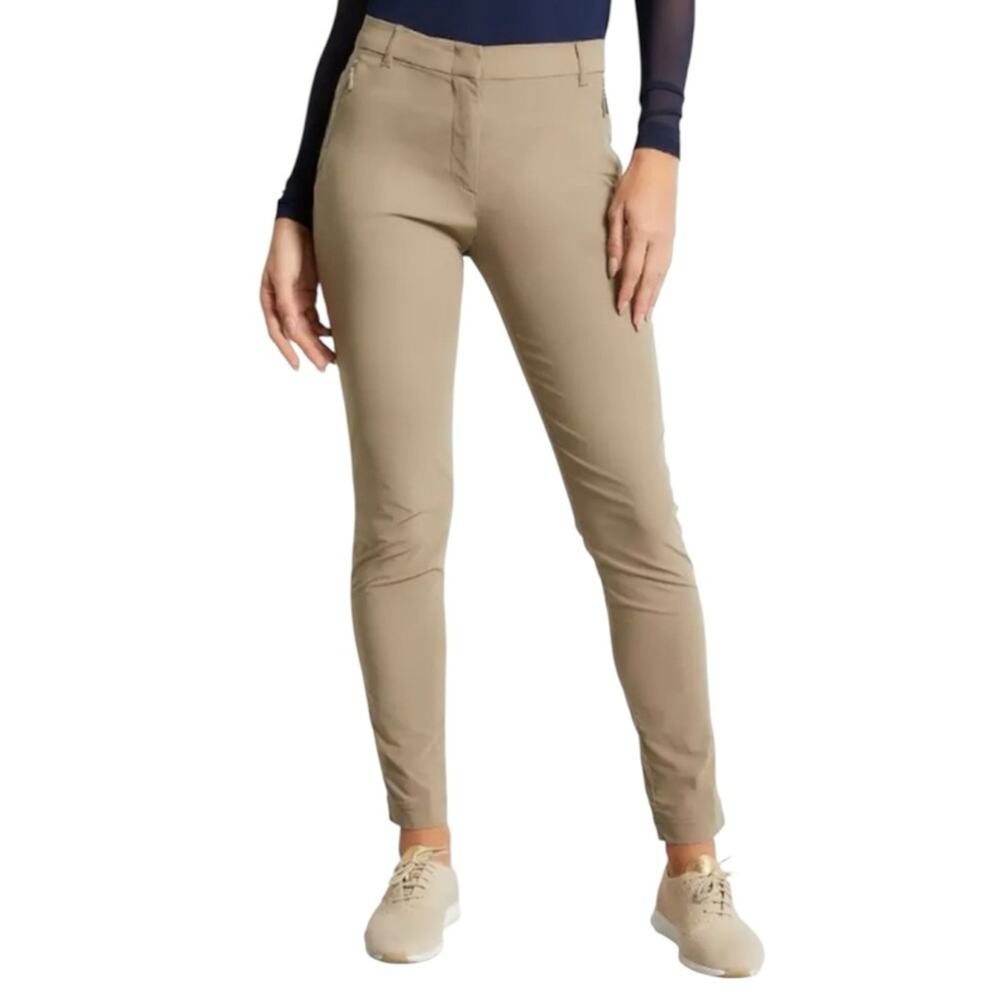 Anatomie Thea Curvy Pant Straight-Leg Travel Trousers Khaki Sz M‎